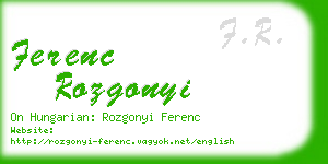 ferenc rozgonyi business card